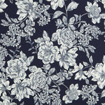 Coton Spandex Fleur Marine - Ribes y Casals