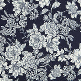 Coton Spandex Fleur Marine - Ribes y Casals