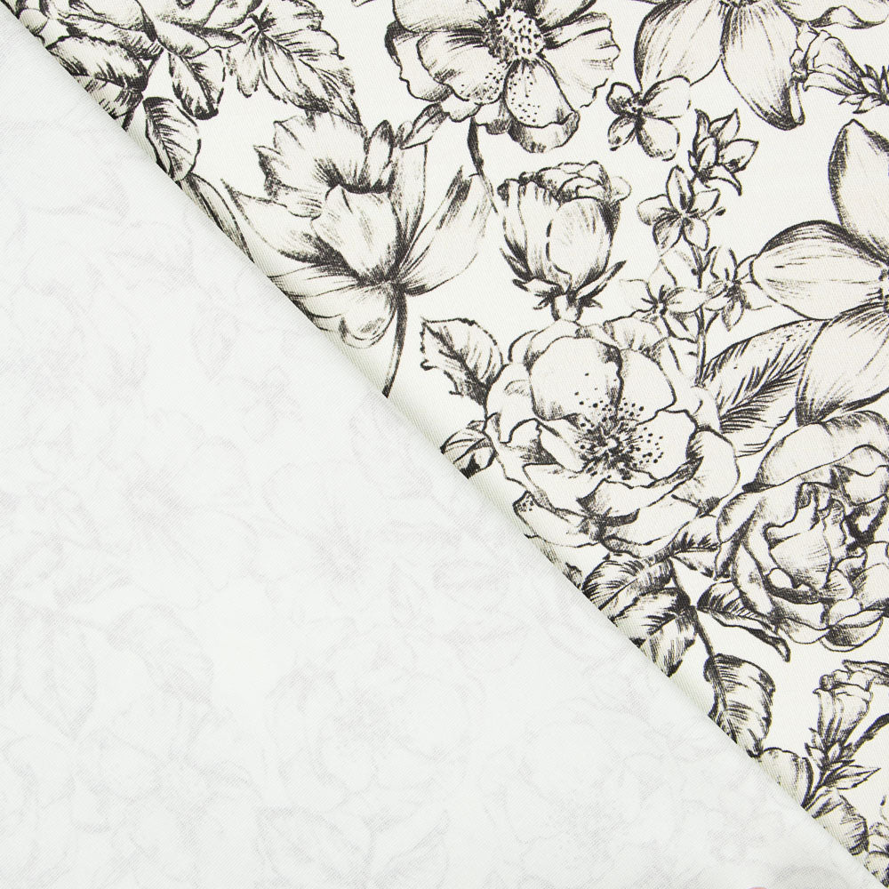 Coton Spandex Fleur Écru - Ribes y Casals