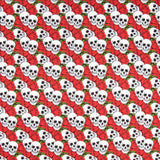 Coton Skulls Roses Rouges - Ribes y Casals