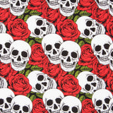 Coton Skulls Roses Rouges - Ribes y Casals