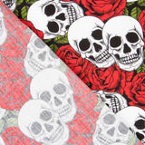 Coton Skulls Roses Rouges - Ribes y Casals