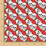 Coton Skulls Roses Rouges - Ribes y Casals