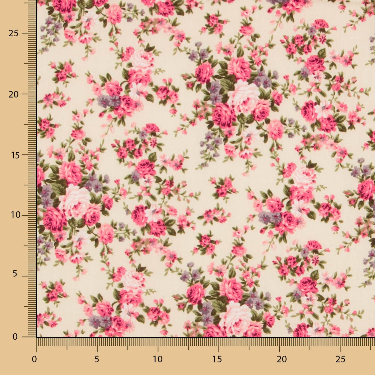 Popeline Bouquet Fleurs Écru - Ribes y Casals