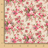 Popeline Bouquet Fleurs Écru - Ribes y Casals