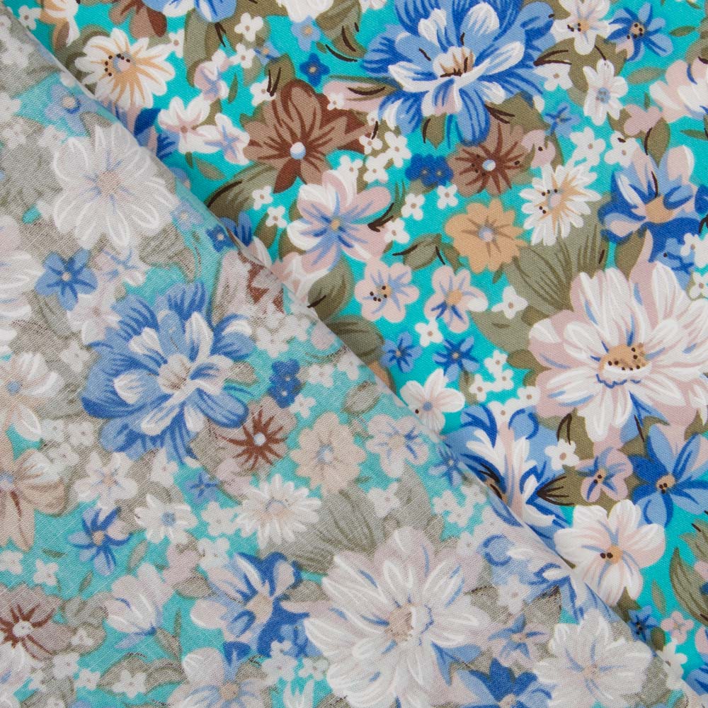 Popeline Crétonne Turquoise - Ribes y Casals