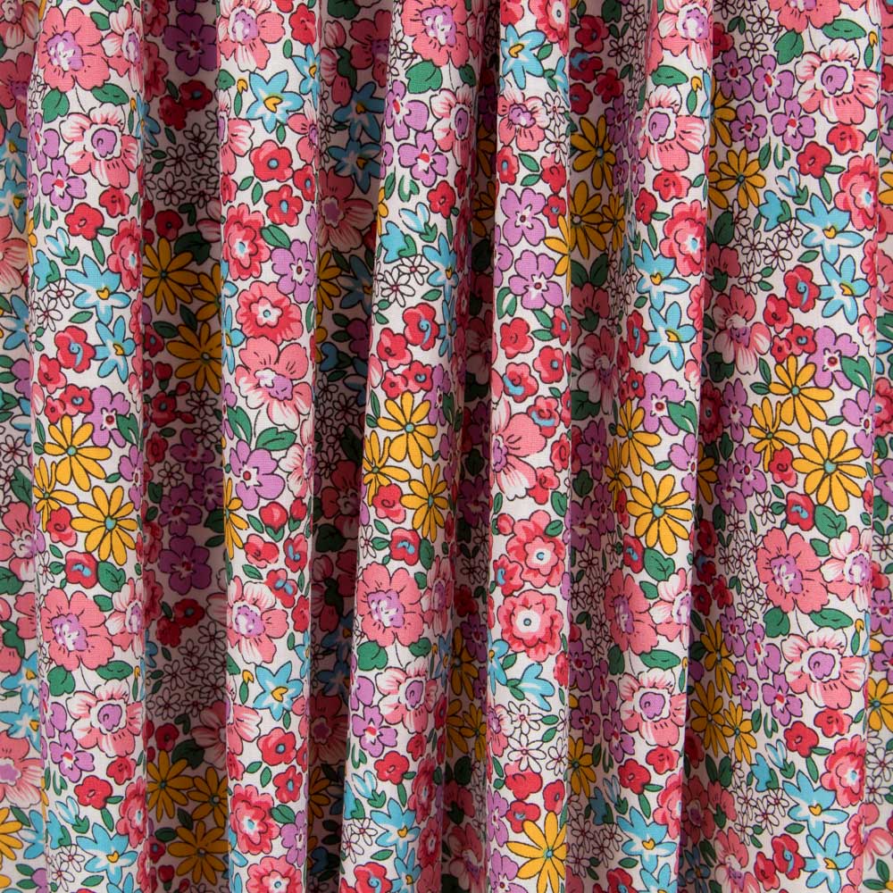 Popeline Fleurs de Jardin Corail - Ribes y Casals