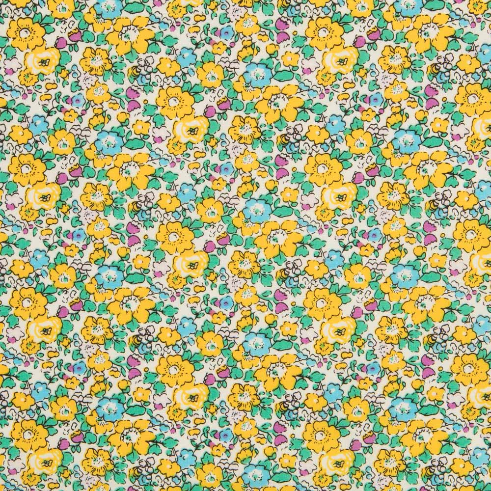 Popeline Fleurettes Jaunes - Ribes y Casals