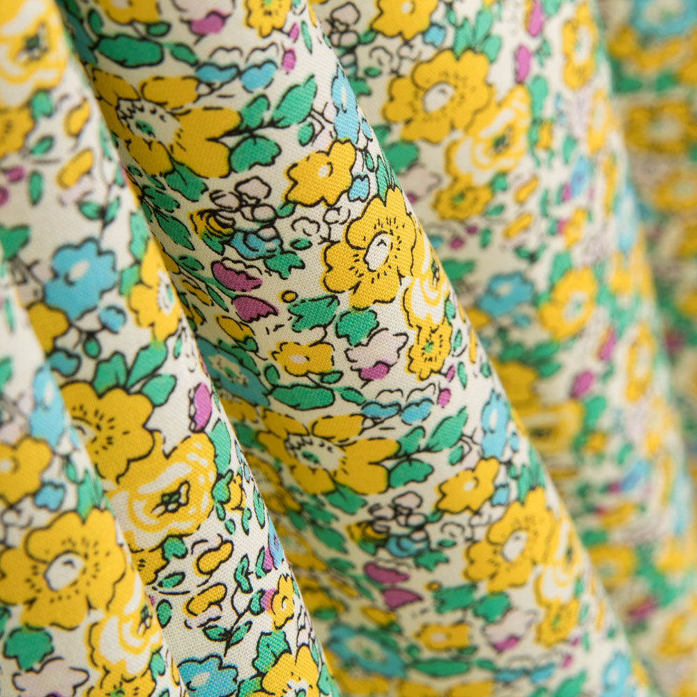 Popeline Fleurettes Jaunes - Ribes y Casals