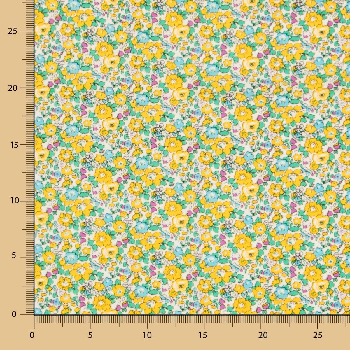 Popeline Fleurettes Jaunes - Ribes y Casals