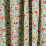 Popeline Fleurs Bleu Rouge - Ribes y Casals