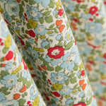 Popeline Fleurs Bleu Rouge - Ribes y Casals