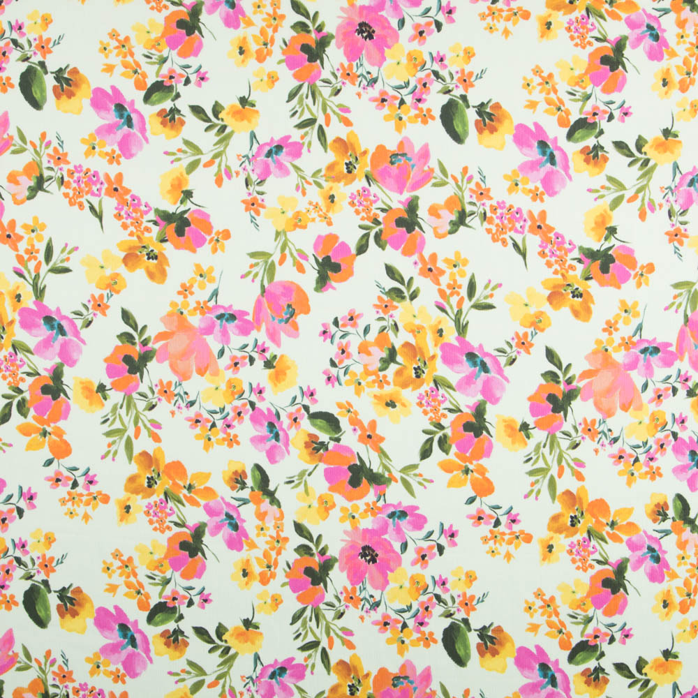 Double Gaze Polyester Flowers Vert - Ribes y Casals