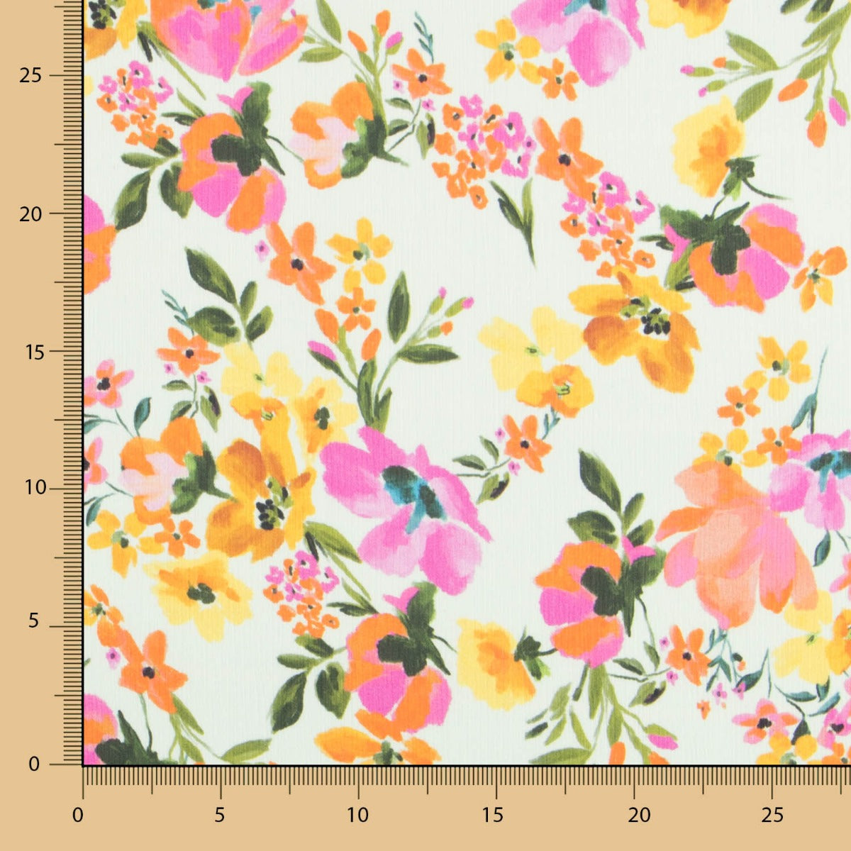 Double Gaze Polyester Flowers Vert - Ribes y Casals