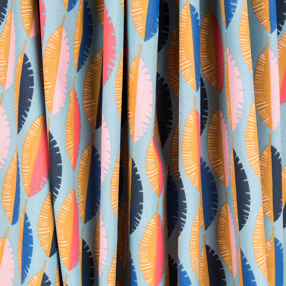 Tissu Coton Maxi Plumes Vertes - Ribes y Casals