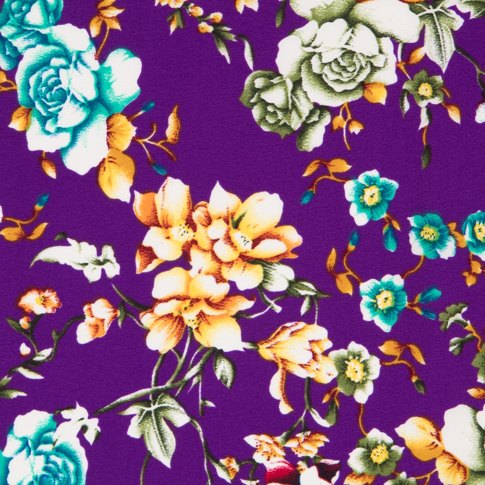 Crêpe Polyester Crétonne Violet - Ribes y Casals