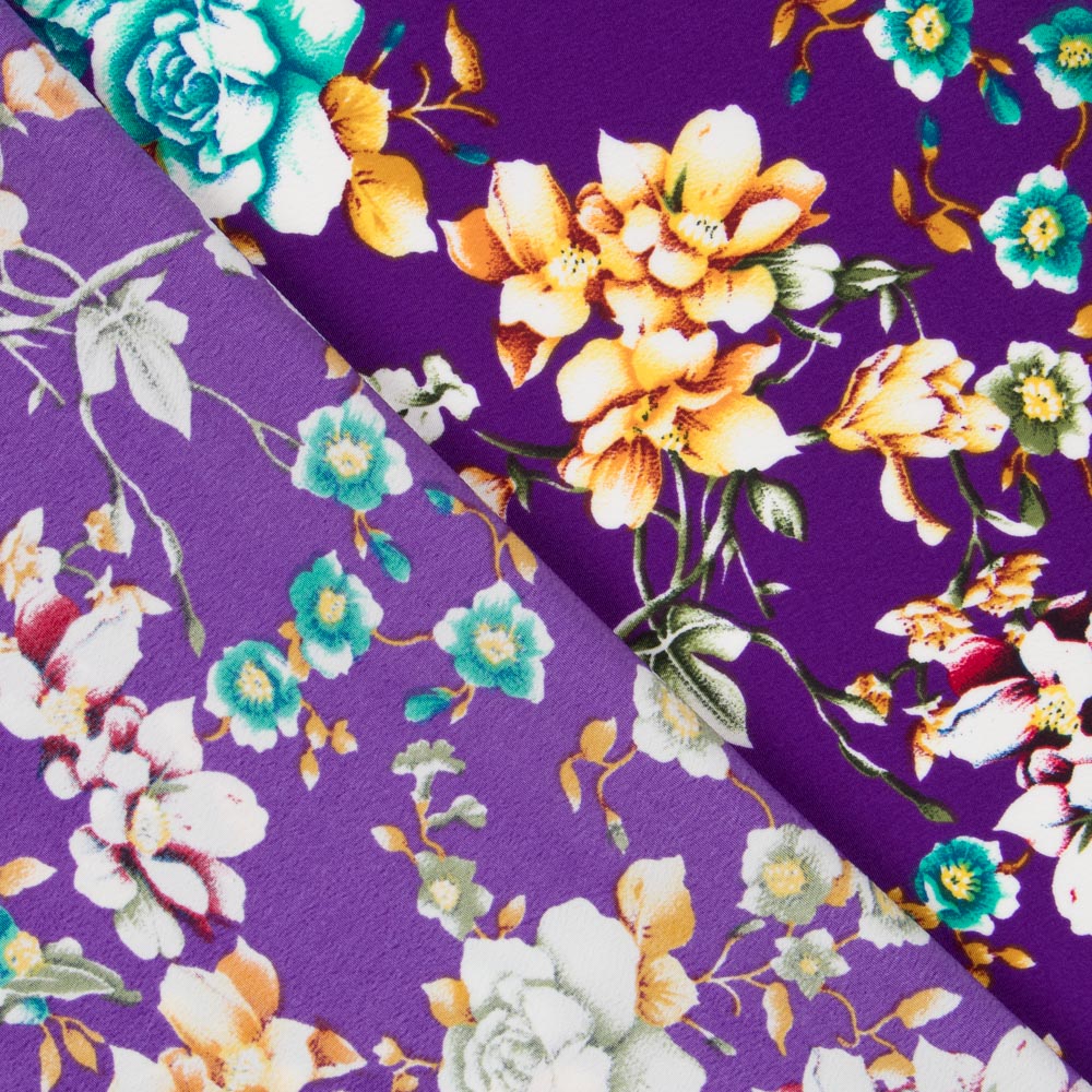 Crêpe Polyester Crétonne Violet - Ribes y Casals