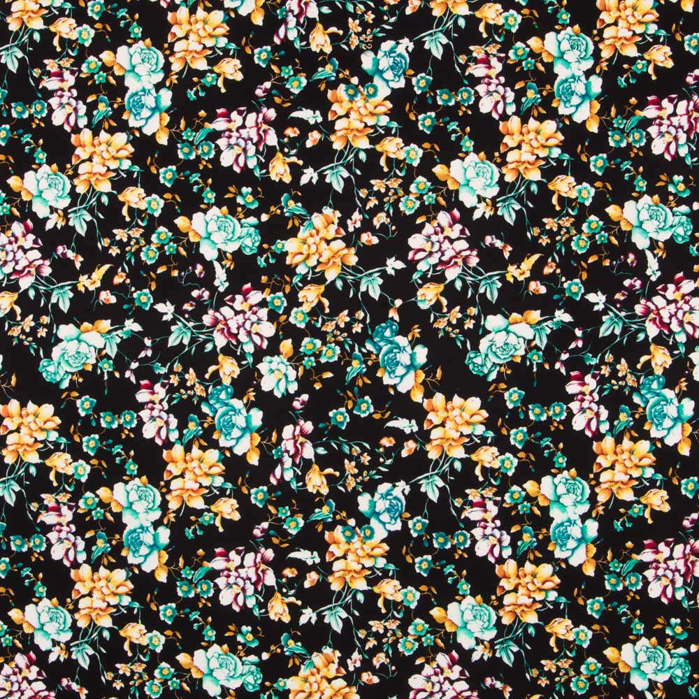 Crêpe Polyester Noir Crétonne - Ribes y Casals