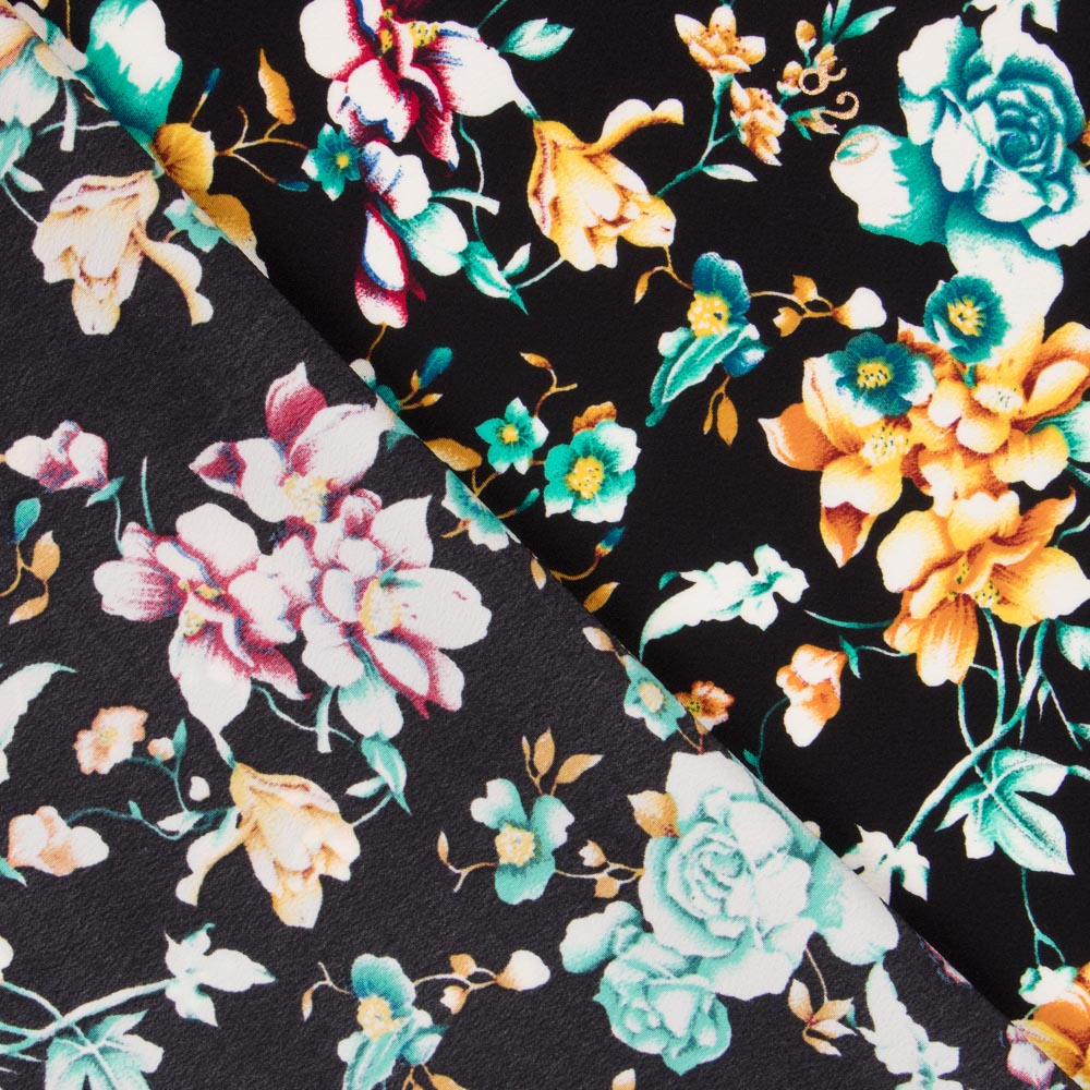 Crêpe Polyester Noir Crétonne - Ribes y Casals