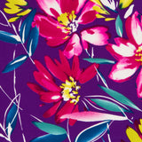 Crêpe Polyester Coups de Pinceau Violet - Ribes y Casals