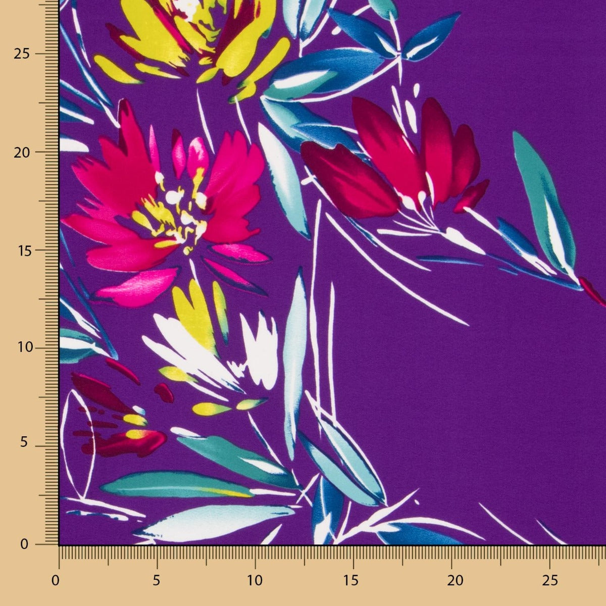 Crêpe Polyester Coups de Pinceau Violet - Ribes y Casals