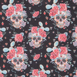 Tissu Coton Catrina Cactus Noir - Ribes y Casals