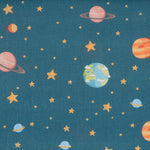Tissu Coton Vert Planètes - Ribes y Casals