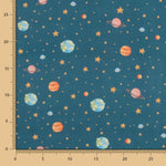 Tissu Coton Vert Planètes - Ribes y Casals