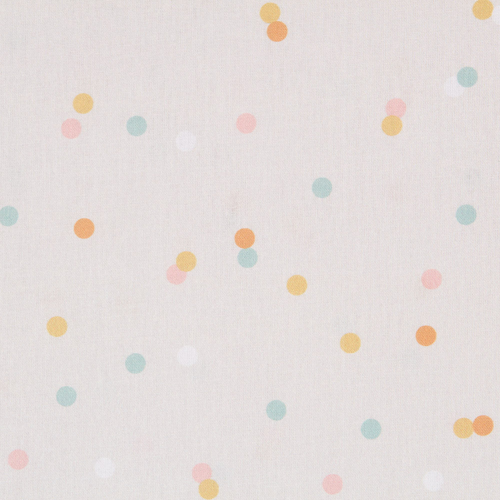 Tissu Coton Pois Fond Beige - Ribes y Casals