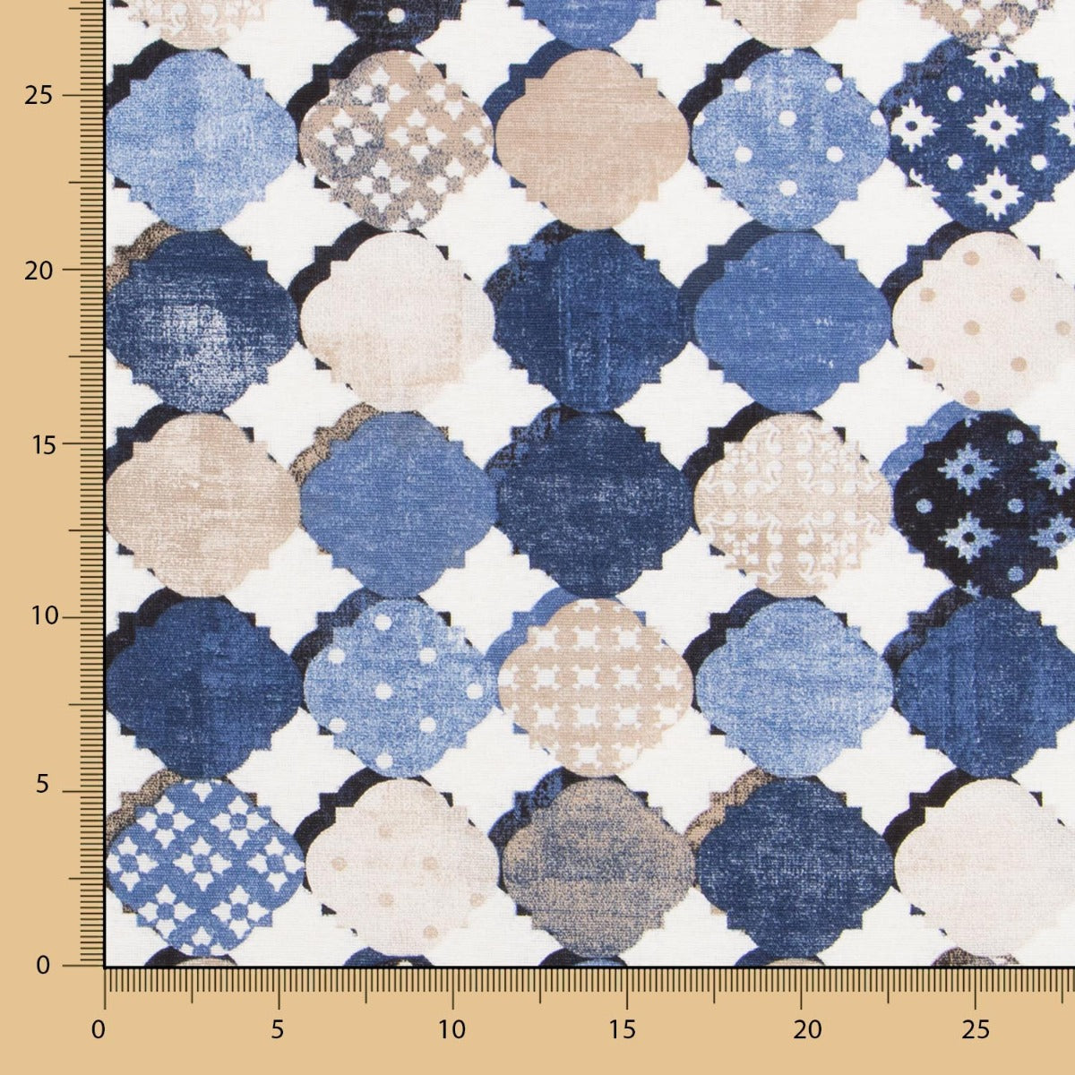 Toile Imprimée Patchwork Bleu - Ribes y Casals