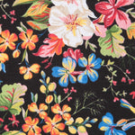 Toile Imprimée Cretonne Tropicale Noire - Ribes y Casals