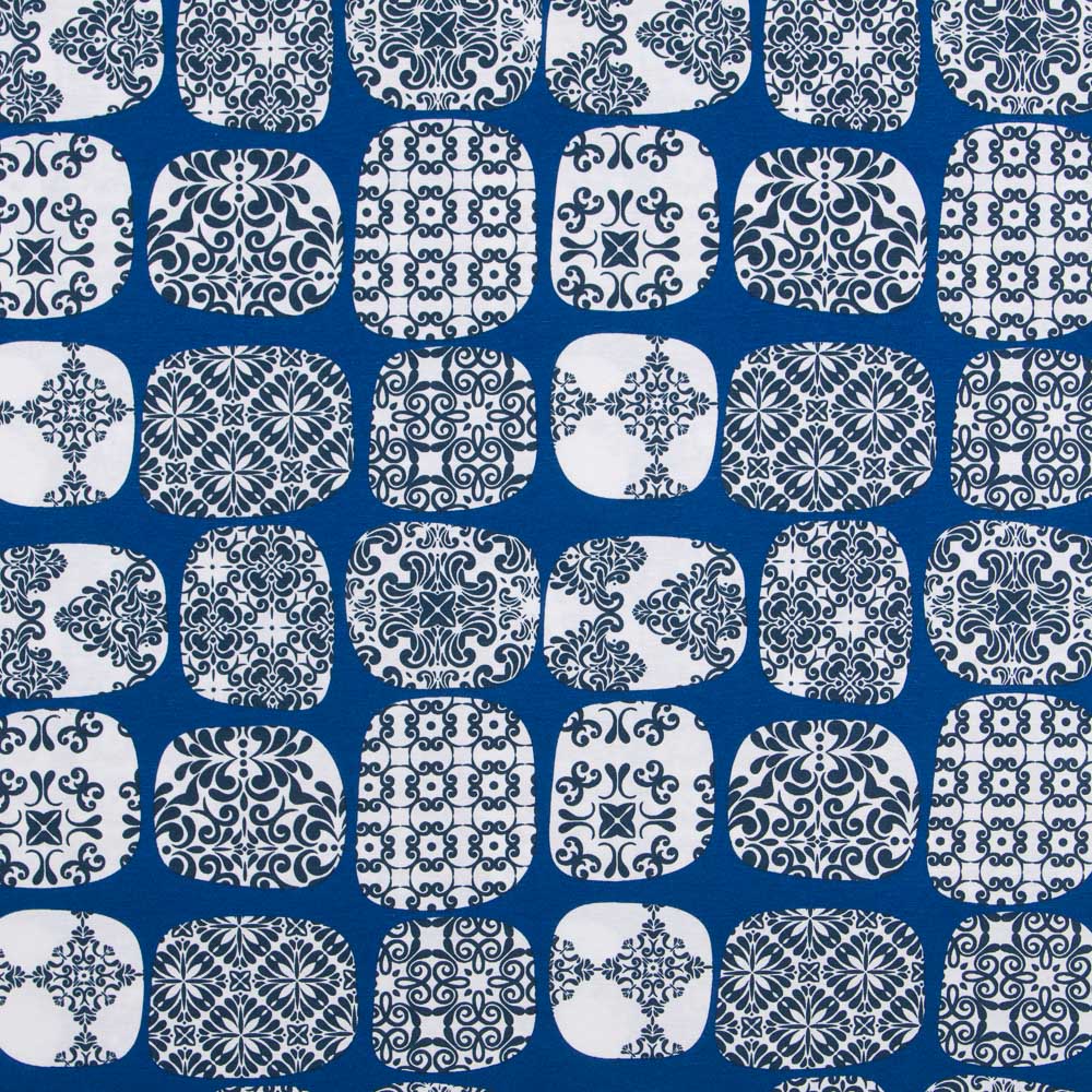 Toile Imprimée Faïence A Carreaux Bleu - Ribes y Casals