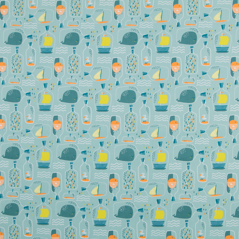 Tissu Coton Bateau Dans La Bouteille - Ribes y Casals