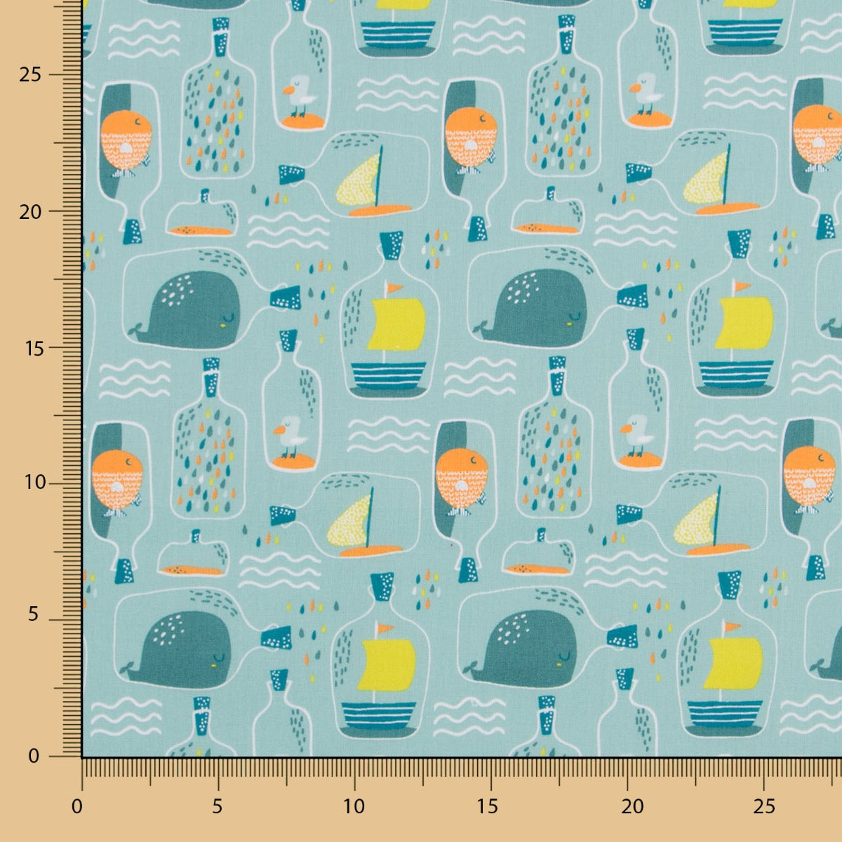 Tissu Coton Bateau Dans La Bouteille - Ribes y Casals