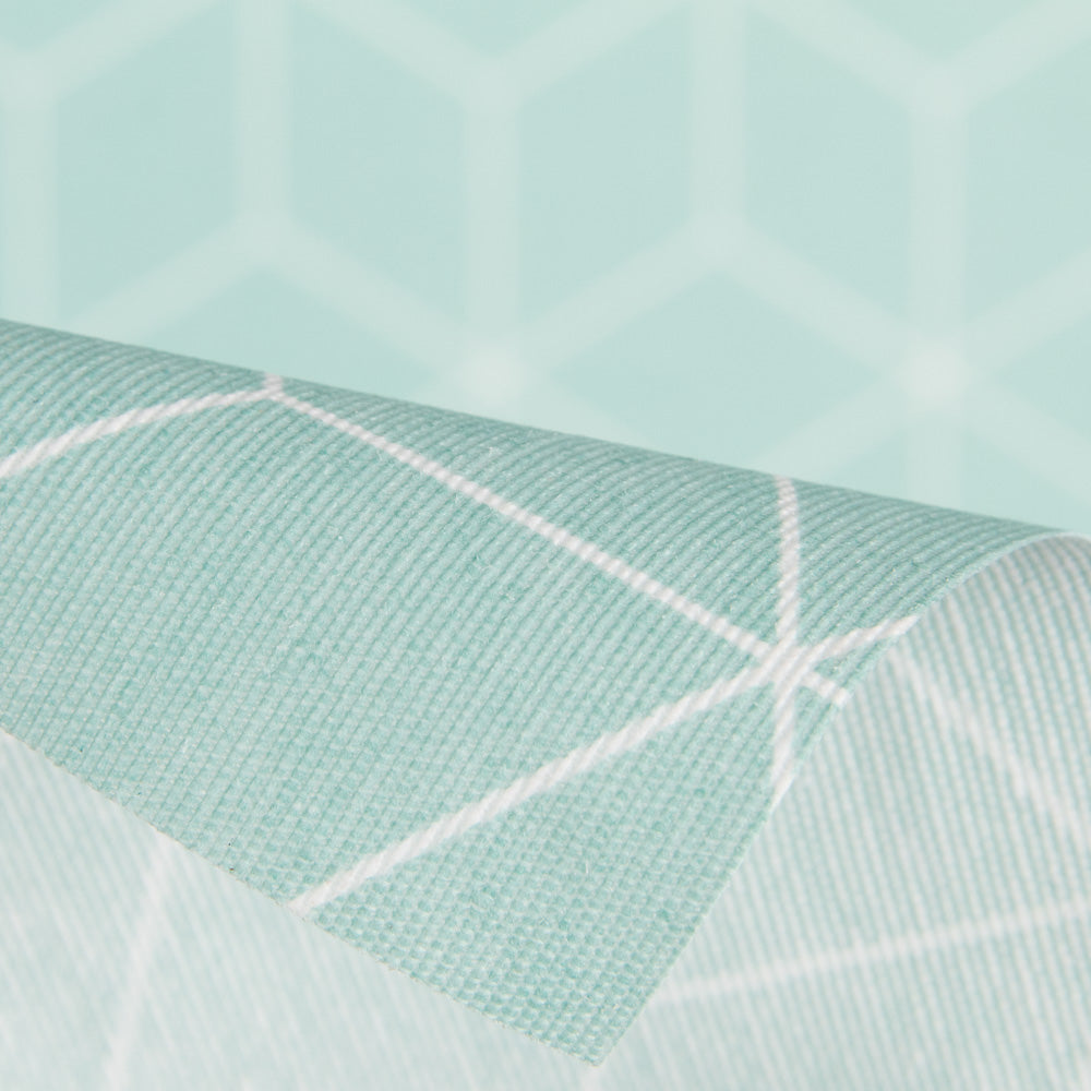 Tissu Nappe Anti-tâches Verte Cubes - Ribes y Casals