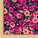 Crêpe Polyester Marguerites Fuchsia - Ribes y Casals