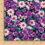 Crêpe Polyester Marguerites Violet - Ribes y Casals