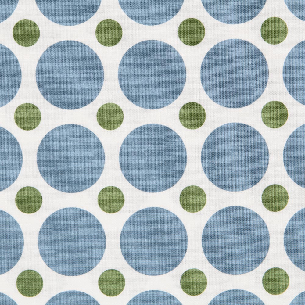 Tissu Coton Pois Moyen Bleu-Vert - Ribes y Casals