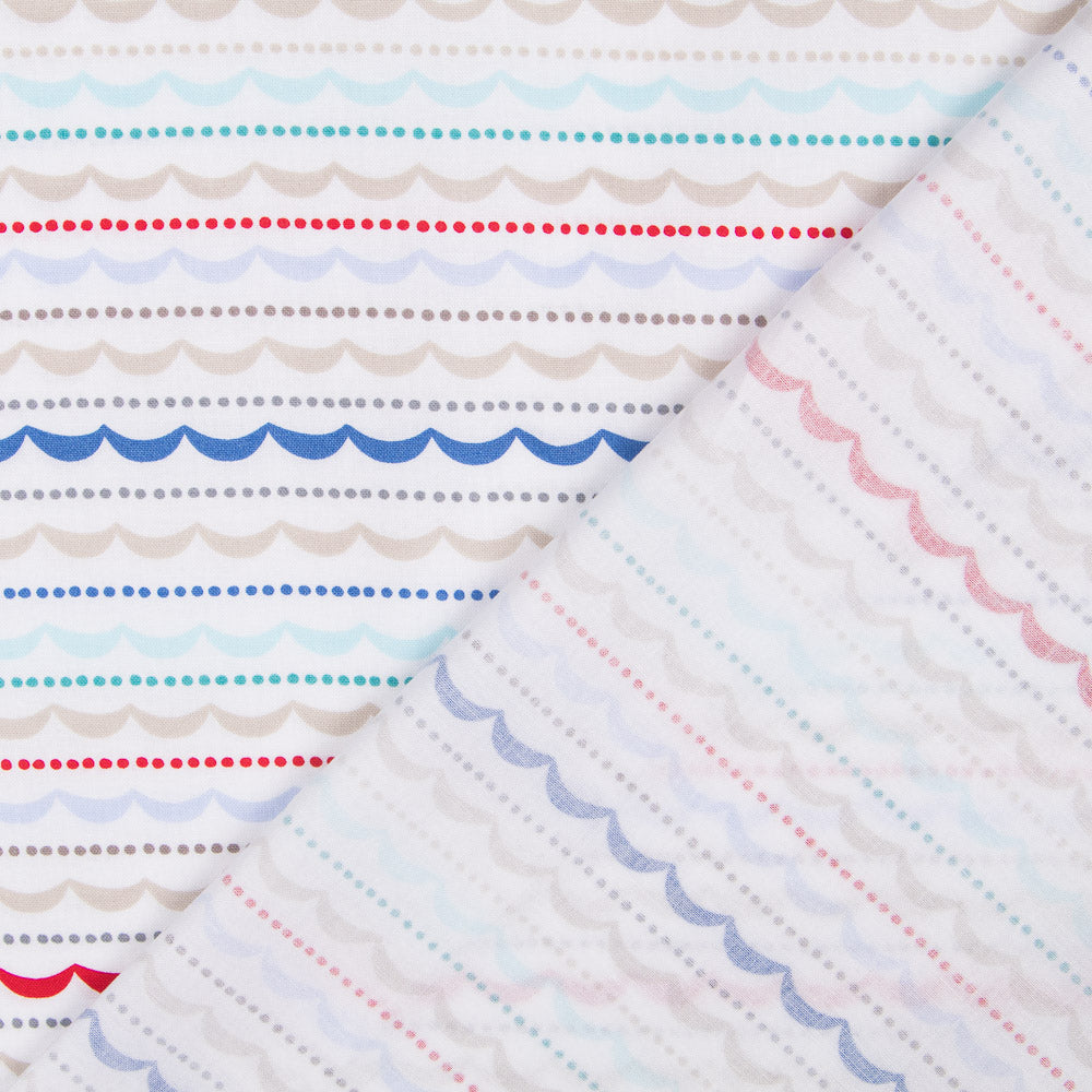 Tissu Coton Bayadère Bleu - Ribes y Casals