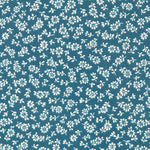 Popeline Brindilles Bleu Pétrole - Ribes y Casals