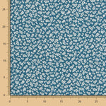 Popeline Brindilles Bleu Pétrole - Ribes y Casals