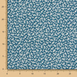 Popeline Brindilles Bleu Pétrole - Ribes y Casals