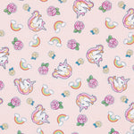 Tissu Coton Licorne Rose - Ribes y Casals