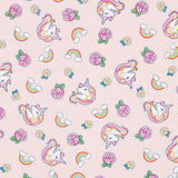 Tissu Coton Licorne Rose - Ribes y Casals