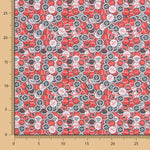 Tissu Coton Badges Rouges - Ribes y Casals