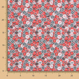 Tissu Coton Badges Rouges - Ribes y Casals