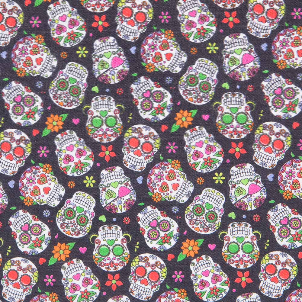 Tissu Popeline Catrinas Multicolore - Ribes y Casals