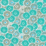 Coton Résiné Fleurs Turquoise - Ribes y Casals