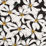 Tissu Biélastique Fleur Noir - Ribes y Casals