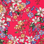 Viscose Florale Framboise - Ribes y Casals